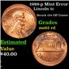 Image 1 : 1989-p Mint Error Lincoln Cent 1c Grades Select Unc RD