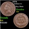 Image 1 : 1874 Indian Cent 1c Grades f, fine