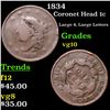 Image 1 : 1834 Coronet Head Large Cent 1c Grades vg+