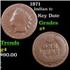 Image 1 : 1871 Indian Cent 1c Grades g, good