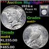 Image 1 : ***Auction Highlight*** 1924-s Peace Dollar $1 Graded Select+ Unc By USCG (fc)