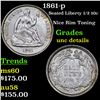 Image 1 : 1861-p Seated Liberty Half Dime 1/2 10c Grades Unc Details