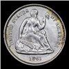 Image 2 : 1861-p Seated Liberty Half Dime 1/2 10c Grades Unc Details