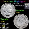 Image 1 : ***Auction Highlight*** 1901-s Barber Dime 10c Graded vf+ By USCG (fc)