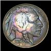 Image 2 : 1919-p Rainbow Toned Buffalo Nickel 5c Grades Select+ Unc