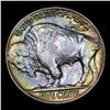 Image 3 : 1919-p Rainbow Toned Buffalo Nickel 5c Grades Select+ Unc