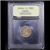 Image 4 : ***Auction Highlight*** 1862 Indian Cent 1c Graded Choice+ Unc By USCG (fc)