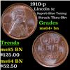Image 1 : 1910-p Lincoln Cent 1c Grades Choice+ Unc BN