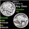 Image 1 : 1921-s Buffalo Nickel 5c Grades f+