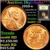 Image 1 : ***Auction Highlight*** 1910-s Lincoln Cent 1c Graded Gem+ Unc RD By USCG (fc)