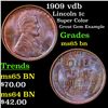Image 1 : 1909 vdb Lincoln Cent 1c Grades GEM Unc BN