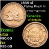 Image 1 : 1858 sl Flying Eagle Cent 1c Grades vf details