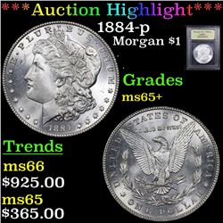 ***Auction Highlight*** 1884-p Morgan Dollar $1 Graded GEM+ Unc By USCG (fc)