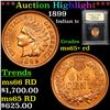 Image 1 : ***Auction Highlight*** 1899 Indian Cent 1c Graded Gem+ Unc RD By USCG (fc)