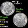 Image 1 : 1887-p Morgan Dollar $1 Grades GEM+ Unc