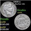 Image 1 : 1909-o Barber Dime 10c Grades Select AU
