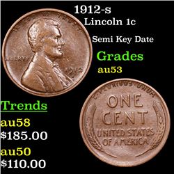 1912-s Lincoln Cent 1c Grades Select AU