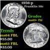 Image 1 : 1956-p Franklin Half Dollar 50c Grades Select Unc+ FBL