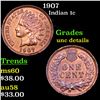 Image 1 : 1907 Indian Cent 1c Grades Unc Details