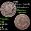 Image 1 : 1829 Coronet Head Large Cent 1c Grades vg details