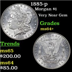 1885-p Morgan Dollar $1 Grades Choice+ Unc