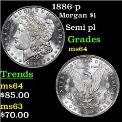 1886-p Morgan Dollar $1 Grades Choice Unc