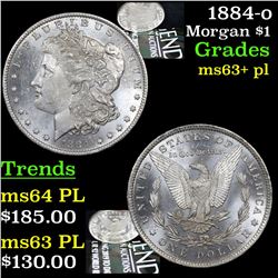 1884-o Morgan Dollar $1 Grades Select Unc+ PL