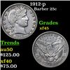 Image 1 : 1912-p Barber Quarter 25c Grades xf+