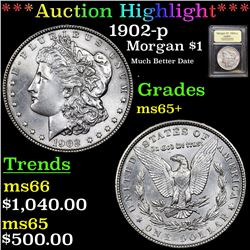 ***Auction Highlight*** 1902-p Morgan Dollar $1 Graded GEM+ Unc By USCG (fc)