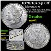Image 1 : 1878/1878-p 8tf Morgan Dollar $1 Grades Select Unc