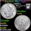 Image 1 : ***Auction Highlight*** 1886-o Morgan Dollar $1 Graded Select Unc By USCG (fc)