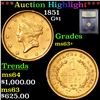 Image 1 : ***Auction Highlight*** 1851 Gold Dollar $1 Graded Select+ Unc By USCG (fc)