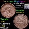 Image 1 : ***Auction Highlight*** 1909-s vdb Lincoln Cent 1c Graded xf details By USCG (fc)