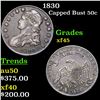Image 1 : 1830 Capped Bust Half Dollar 50c Grades xf+