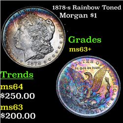 1878-s Rainbow Toned Morgan Dollar $1 Grades Select+ Unc