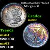 Image 1 : 1878-s Rainbow Toned Morgan Dollar $1 Grades Select+ Unc