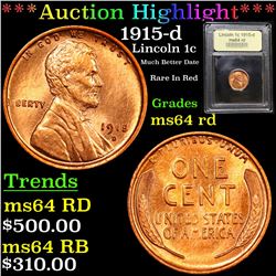 ***Auction Highlight*** 1915-d Lincoln Cent 1c Graded Choice Unc RD By USCG (fc)