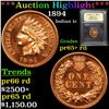 Image 1 : ***Auction Highlight*** 1894 Indian Cent 1c Graded Gem++ Proof Red By USCG (fc)