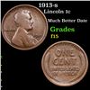 Image 1 : 1913-s Lincoln Cent 1c Grades f+