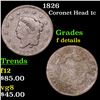 Image 1 : 1826 Coronet Head Large Cent 1c Grades f details