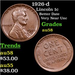 1926-d Lincoln Cent 1c Grades Choice AU/BU Slider
