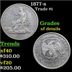 1877-s Trade Dollar $1 Grades xf details