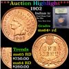 Image 1 : ***Auction Highlight*** 1902 Indian Cent 1c Graded Choice+ Unc RD By USCG (fc)