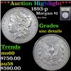 Image 1 : ***Auction Highlight*** 1893-p Morgan Dollar $1 Graded Unc Details By USCG (fc)