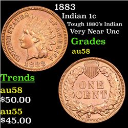 1883 Indian Cent 1c Grades Choice AU/BU Slider