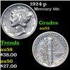 Image 1 : 1924-p Mercury Dime 10c Grades Select AU