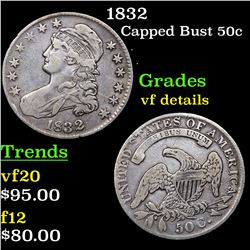 1832 Capped Bust Half Dollar 50c Grades vf details