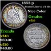 Image 1 : 1853-p Seated Liberty Half Dime 1/2 10c Grades vf++