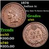 Image 1 : 1876 Indian Cent 1c Grades xf+