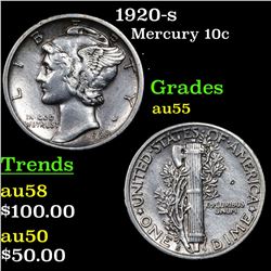 1920-s Mercury Dime 10c Grades Choice AU